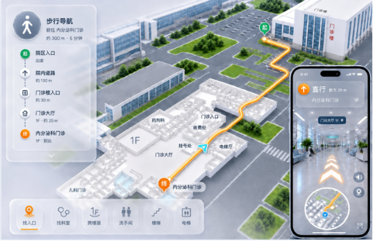 图2|医院室内外一体化地图